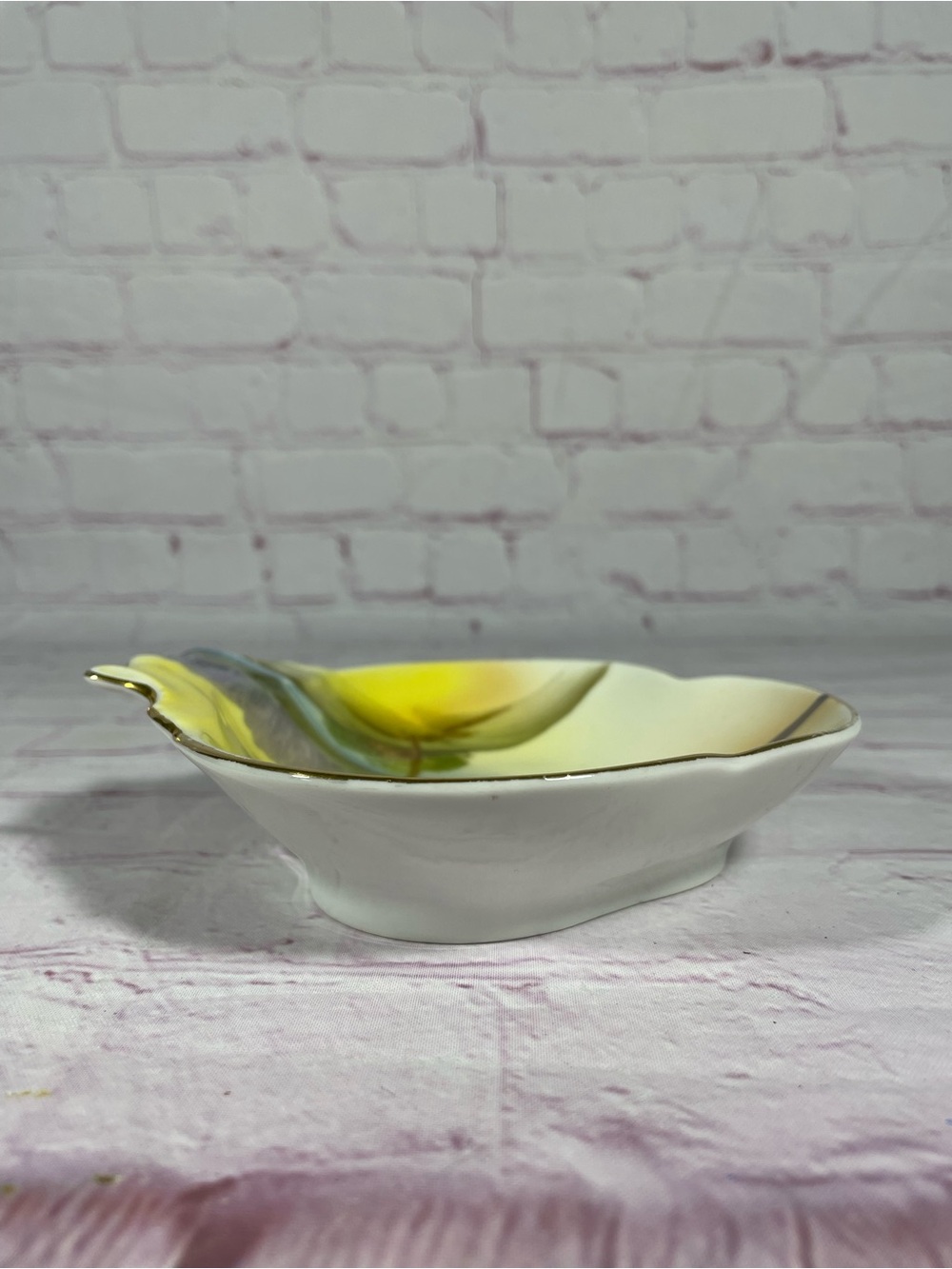 Vintage Noritake Tree In Meadow Hand Painted Candy Bowl Dish Gold Trim Japan - Picture 6 of 9